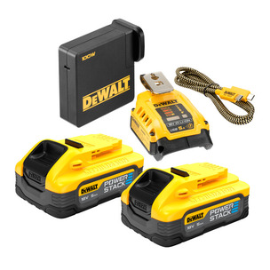 Dewalt DCB094K USB Power Delivery Charging Kit with 2 x 5.0ah Powerstack Batteries