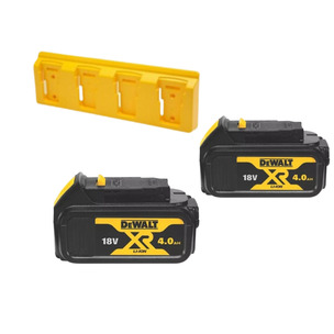 DeWalt DCB182TWIN/HOLDER 18V XR 4.0Ah Li-Ion Batteries (Twin Pack) + 6 Pack Battery Holders