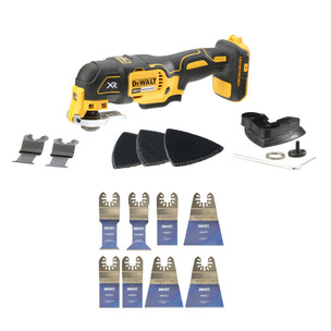 DeWalt DCS355N 18v XR Brushless Multi-Tool with Accessory Set Naked & Smart H8MAK Blade Set 