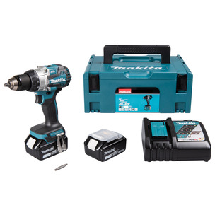 Makita DHP489RTJ 18v Brushless 2-Speed Combi Drill Kit - 2 x 5.0ah Batteries 