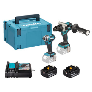 Makita DLX2549TJ 18v LXT Brushless Twin Kit DHP492 Combi Drill / DTD173 Impact Driver - 2 x 5.0ah Batteries