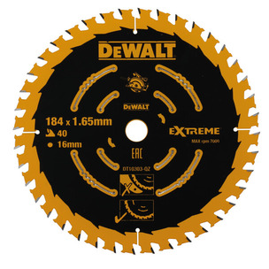 Dewalt DT10303 184mm Extreme 2nd Fix Circular Saw Blade 40T
