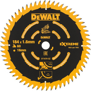 Dewalt DT1670 Extreme 2nd Fix 184mm Circular Saw Blade for DCS365 Mitre Saw