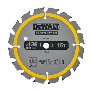 Dewalt DT1946 Construction Circular Saw Blade 136mm x 10mm x 16T