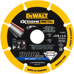 Dewalt DT40251 Extreme Diamond Disc 115mm x 22.23mm x 1.3mm