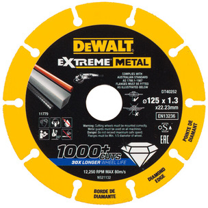 Dewalt DT40252 Extreme Diamond Disc 125mm x 22.23mm x 1.3mm