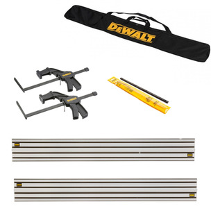 DeWalt 2 x DWS5022 1.5m Plunge Saw Guide Rails, Pair of Clamps, Connector and Rail Bag For DWS520/DCS520