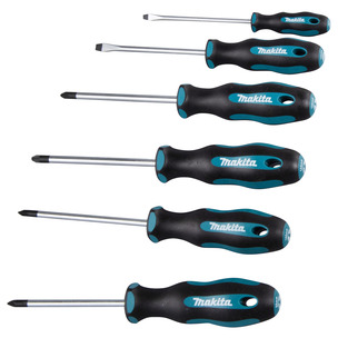 Makita E-10528 6pc Slotted, Pozi & Phillips Screwdriver Set 