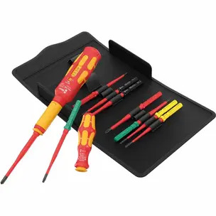 Wera 05006634001 Kraftform Kompakt VDE Safe-Torque Speed Set 1 Interchangeable Screwdriver Set - 11 Piece