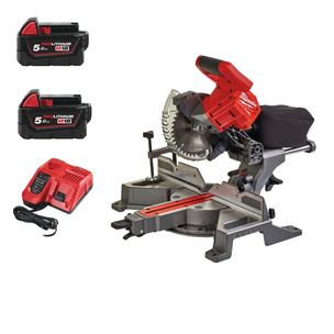 Milwaukee M18FMS190-502X 18V Fuel 190mm Mitre Saw with 2 x 5ah Batteries and Fast Charger