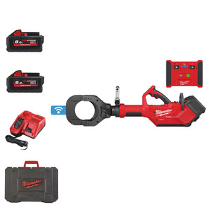 Milwaukee M18HSFC125R-802C 18v Force Logic 125mm Hydraulic Safety Cable Cutter Kit - 2 x 8.0ah Batteries