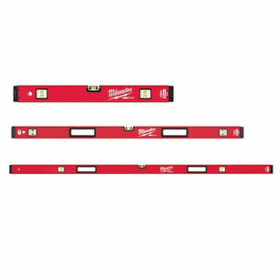 Milwaukee 3pc Redstick Backbone Box Level Set - 60cm / 120cm and 180cm