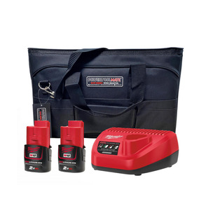 Milwaukee M12 2.0ah Energy Pack In PTM Bag - 2 x M12B2 2.0ah Batteries, Charger with PTM Bag