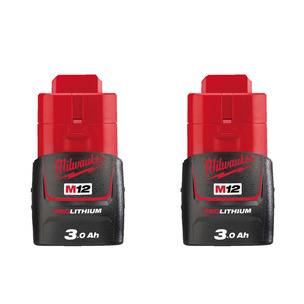 Milwaukee M12B3 12v 3.0ah Battery - TWIN PACK