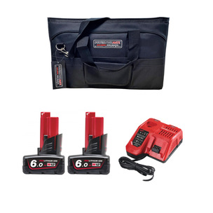 Milwaukee M12 6.0Ah Energy Pack In PTM Bag - 2 x M12B6 6.0Ah Batteries, Fast Charger with PTM Bag