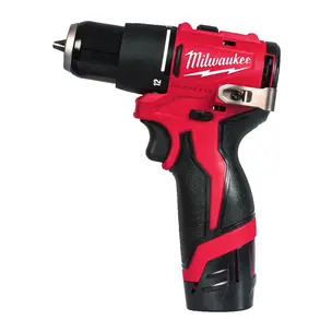 Milwaukee M12BLPDRC-202C 12v Compact Brushless Percussion Drill Kit - 2 x 2.0ah Batteries
