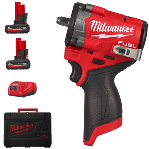 Milwaukee M12FCIWF38G3-502X 12v Fuel 3/8" Compact Impact Wrench Kit - 2 x 5.0ah High Output Batteries