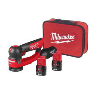 Milwaukee M12FSDR75-202B 12v Fuel 75mm Random Orbital Sander Kit - 2 x 2.0ah Batteries