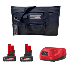 Milwaukee M12 5ah High Output Energy Pack In PTM Bag - 2 x M12HB5 5.0ah Batteries, Charger with PTM Bag