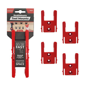 StealthMounts 4 Pack Tool Mounts for Milwaukee M18 Batteries - Red