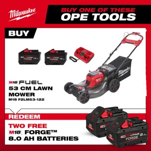 MILWAUKEE M18F2LM53-122 18V LAWN MOWER KIT 53CM
