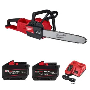 Milwaukee M18FCHS-0 18V Fuel Chainsaw Kit - 2 x 12.0ah Forge Batteries & Charger 