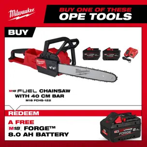 Milwaukee M18FCHS-0 18V Fuel Chainsaw Kit - 2 x 12.0ah Forge Batteries & Charger 