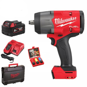 Milwaukee M18FHIW2F12-501X 18v Fuel 1/2" High Torque Impact Wrench with Friction Ring Kit and Socket Set 