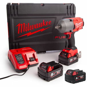 Milwaukee M18FHIWF12-503X 18V Fuel GEN2 1/2" Impact Wrench Kit **3 x 5ah Batteries**