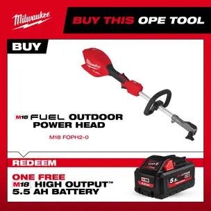 Milwaukee M18FOPH2-0 18v Fuel Outdoor Power Head Kit Gen 2 Naked Quik-Lok