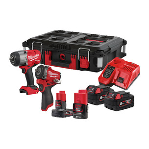 Milwaukee M18FPP2AQ2-564P 18v 1/2" / 12v 3/8" Fuel Impact Wrench Twin Kit - Packout Case 