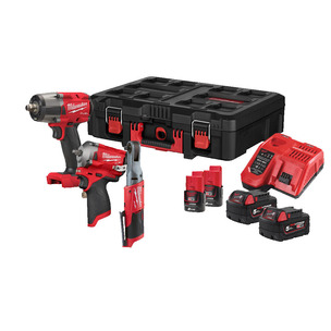 Milwaukee M18FPP3N2-524P 18v 3pc Automotive Kit - M18FMTIW2F12/M12FIW38/M12FIR38