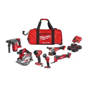Milwaukee M18FPP6P3-504B 18v 6pc Fuel Power Pack - 4 x 5.0ah Batteries