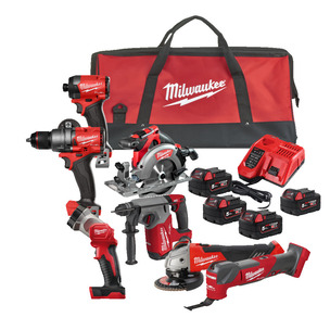 Milwaukee M18FPP7A3-504B New Gen 18v 7 Piece Fuel Power Pack - 4 x 5.0ah Batteries