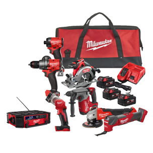 Milwaukee M18FPP7A3-503B New Gen 18v 7 Piece Fuel Power Pack & Packout Radio M18PRCDAB