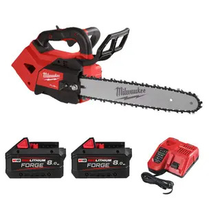 Milwaukee M18FTHCHS35-802 18v Fuel 35cm Top Handle Chainsaw  Kit - 2 x 8.0ah Batteries & Charger