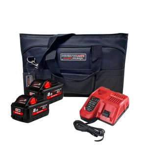 Milwaukee M18 8.0ah High Output Energy Bundle In PTM Bag - 2xM18HB8, Fast Charger in Bag