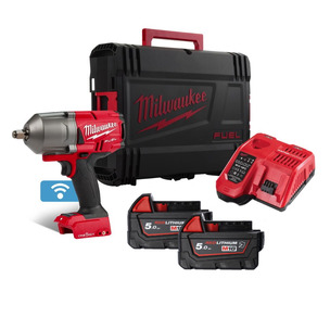 Milwaukee M18ONEFHIWF12-502CR 18V One Key Fuel Brushless 1/2" Impact Wrench Chemical Resistant Batteries