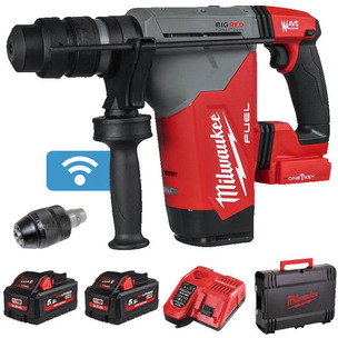 Milwaukee M18ONEFHPX-522X Fuel SDS+ 32mm Hammer Drill Kit With High Output Batteries