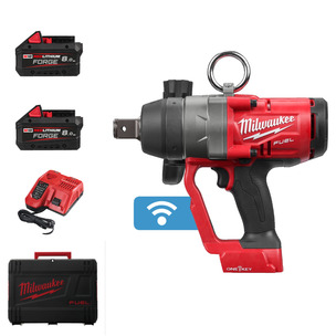 Milwaukee M18ONEFHIWF1-802 18v One Key Fuel 1" Impact Wrench Kit (2 x 8.0Ah Forge Batteries, Charger & Case)