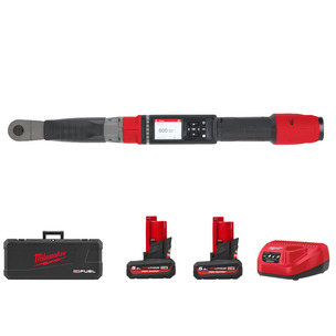 Milwaukee M12ONEFTR38-552C 12v Fuel 3/8" Digital Torque Wrench Kit - 2 x High Output 5.0ah Batteries