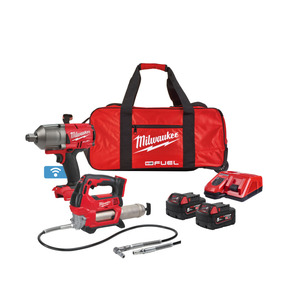 Milwaukee M18ONEPP2Q-502B 18v Fuel Twin Kit - 3/4" Impact Wrench and Grease Gun 