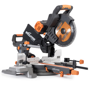 Evolution R255SMS-DB+ 255mm Double Bevel Sliding Compound Mitre Saw with TCT Blade 240v