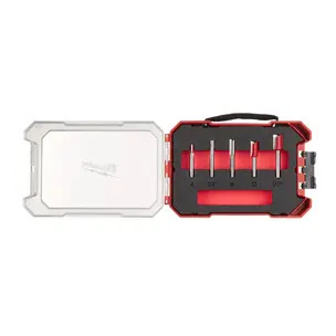 Milwaukee 4932501049 1/4" Shank 2 Flute Straight Bit Set - 5 Piece