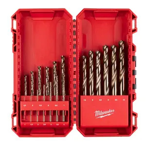 Milwaukee 4932499764 Red Cobalt HSS Ground Metal Drill Bit Set - 19 Piece