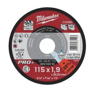 Milwaukee 4932502294 Combi Cutting & Grinding Disc PRO+ 125mm x 22.2mm 