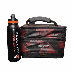 Velocity X PTM Lunch Bag & Bottle - Black and Red Camo