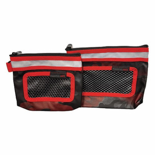 Velocity X PTM Organiser Bag/Pouch Set (2 Pouches) Black and Red Camo