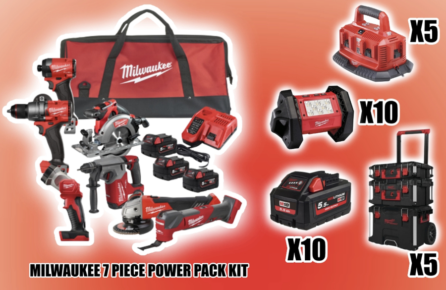 MILWAUKEE 7 PIECE KIT WITH 30 BONUS INSTANT WINS PowerToolMate