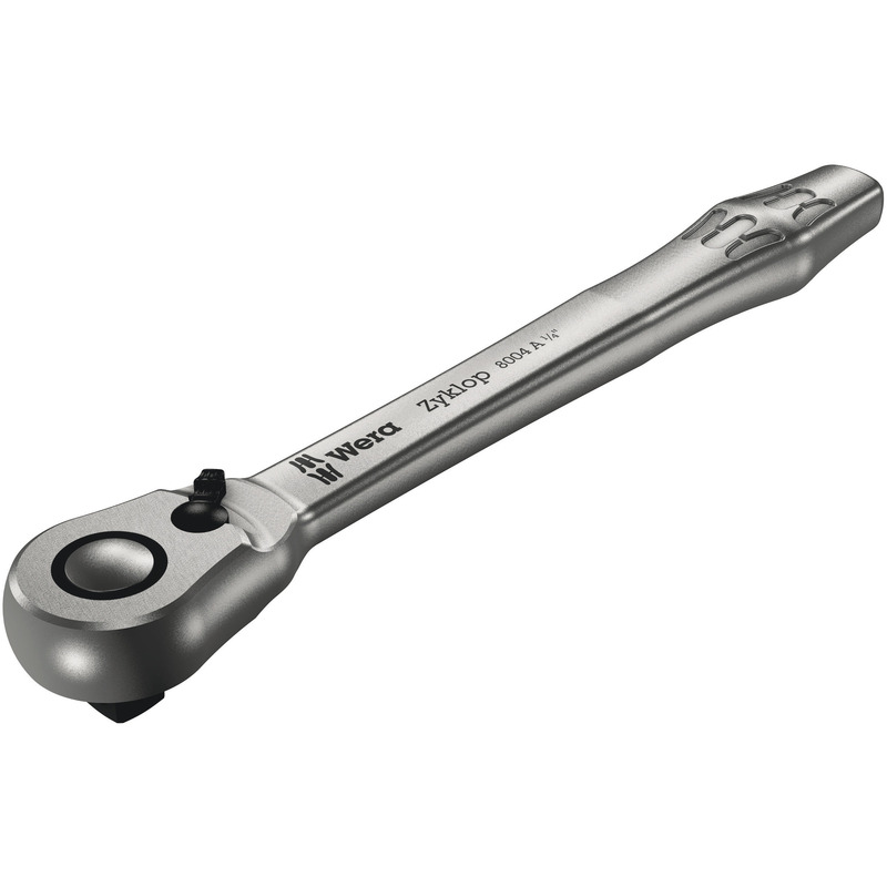 Wera 8004 A Zyklop Metal Ratchet with switch lever and 1/4" drive, 1/4" x 141 mm 